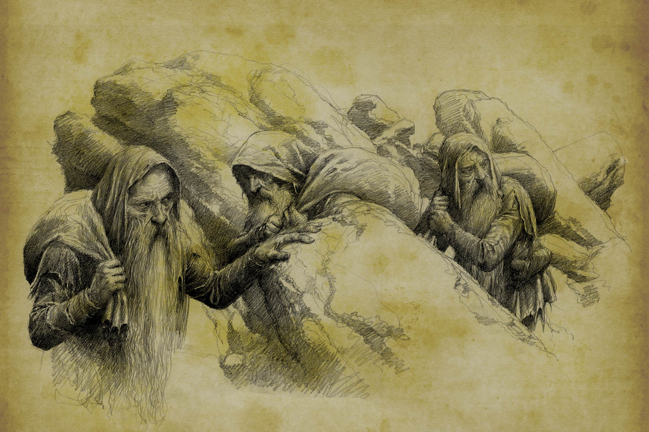The Petty-dwarves: Mîm, Ibun and Khîm. - Moria Fabrizio Corselli