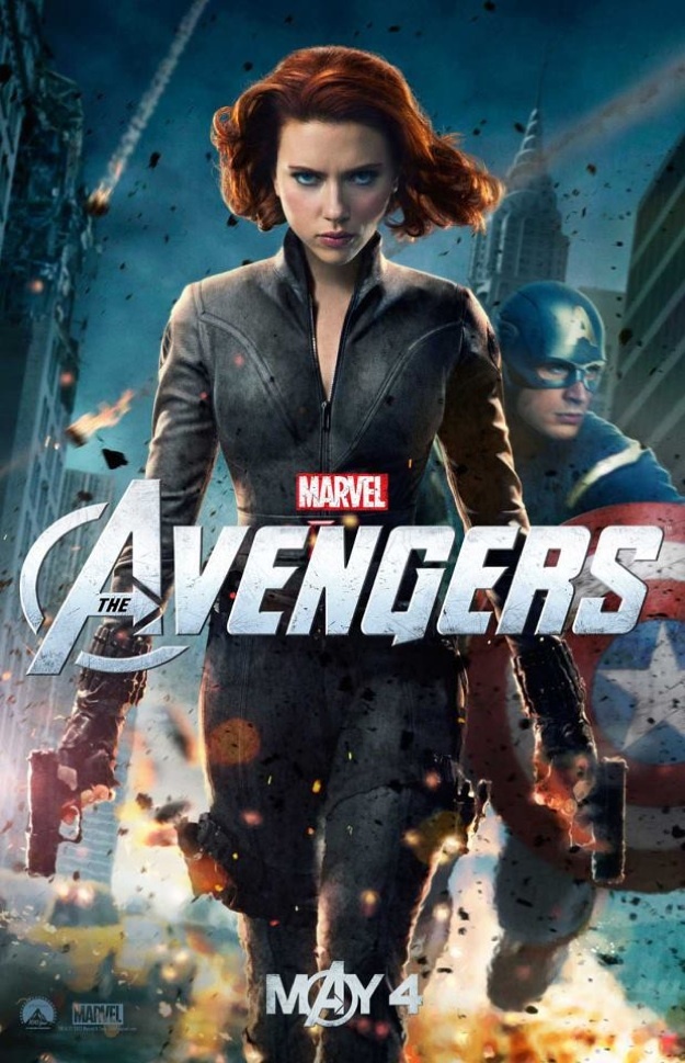 Chris Evans and Scarlett Johansson in The Avengers (2012)