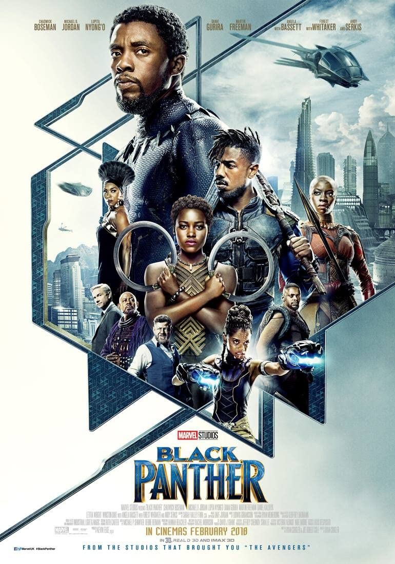 Angela Bassett, Forest Whitaker, Martin Freeman, Michael B. Jordan, Andy Serkis, Chadwick Boseman, Danai Gurira, Lupita Nyong'o, Daniel Kaluuya, and Letitia Wright in Black Panther (2018)