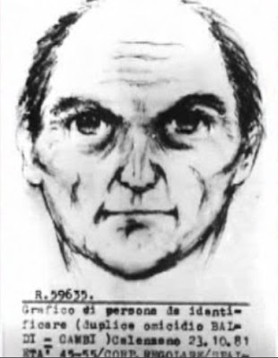 Identikit di persona sospetta, eseguito dall'agente Giovanni Simpatia dopo il delitto di Calenzano del 22 ottobre 1981