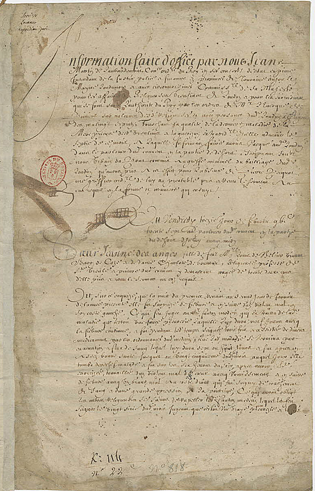 Interrogatorio di Suor Jeanne des Anges (esorcismo), Loudun, 13-14 febbraio 1637