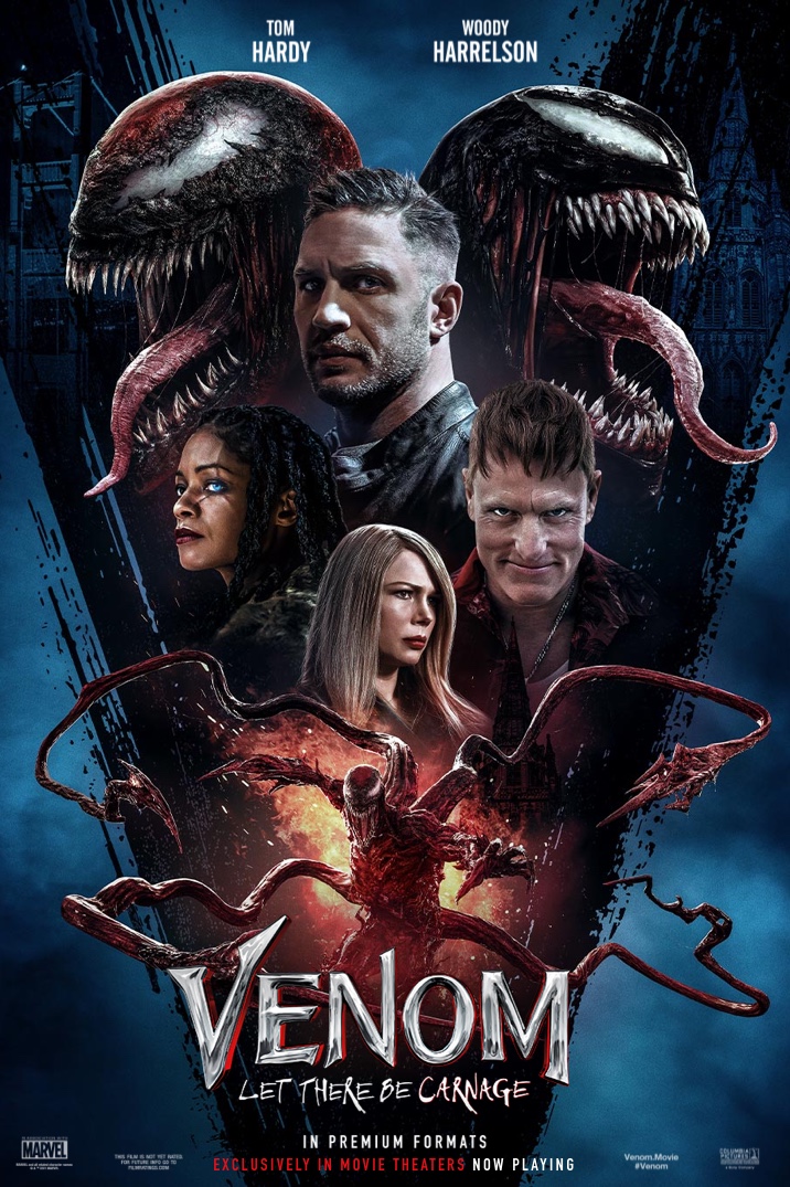 Woody Harrelson, Tom Hardy, Naomie Harris, and Michelle Williams in Venom: Let There Be Carnage (2021)