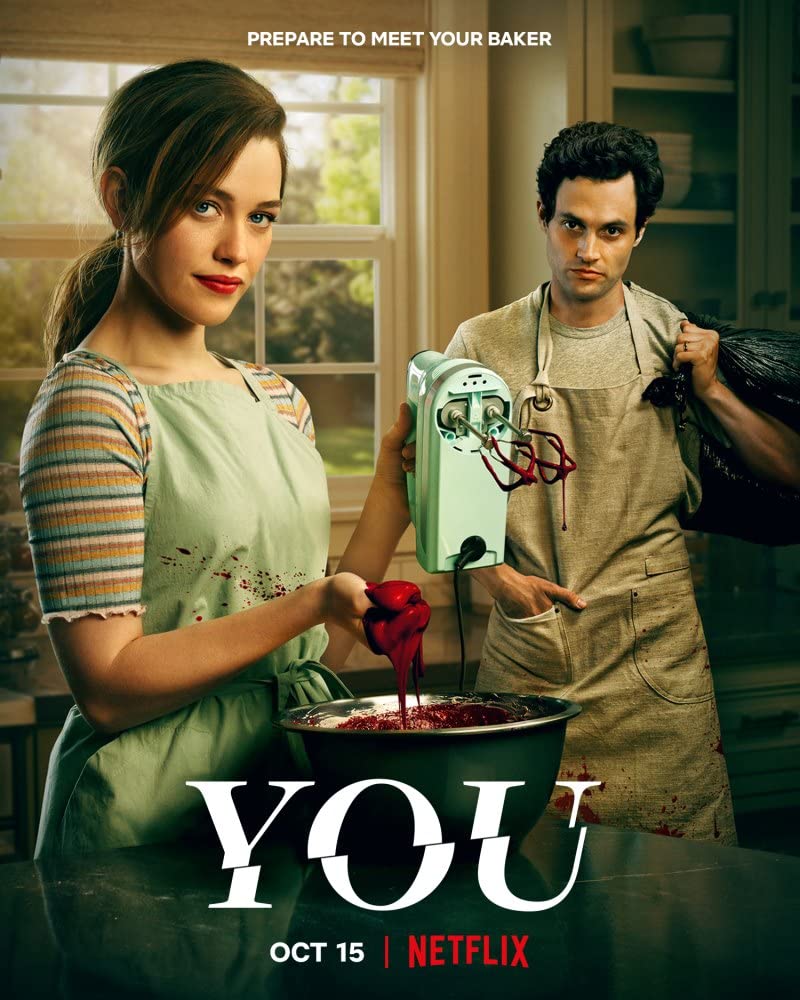 Penn Badgley and Victoria Pedretti in You (2018)