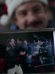 Nate's gift to Ted in Ted Lasso Carol of the Bells