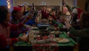 AFC Richmond and the Higgins family celebrating Christmas in Ted Lasso Carol of the Bells