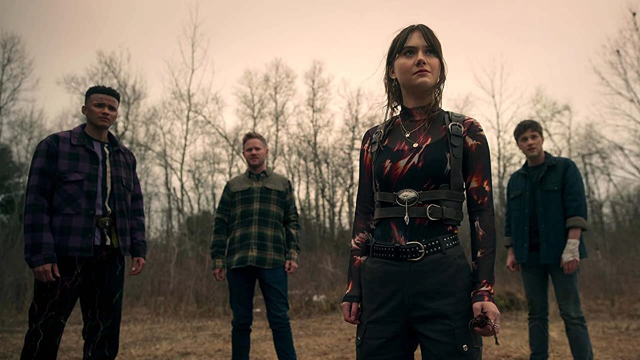 Aaron Ashmore, Connor Jessup, Emilia Jones, and Petrice Jones in Cliffhanger (2021)