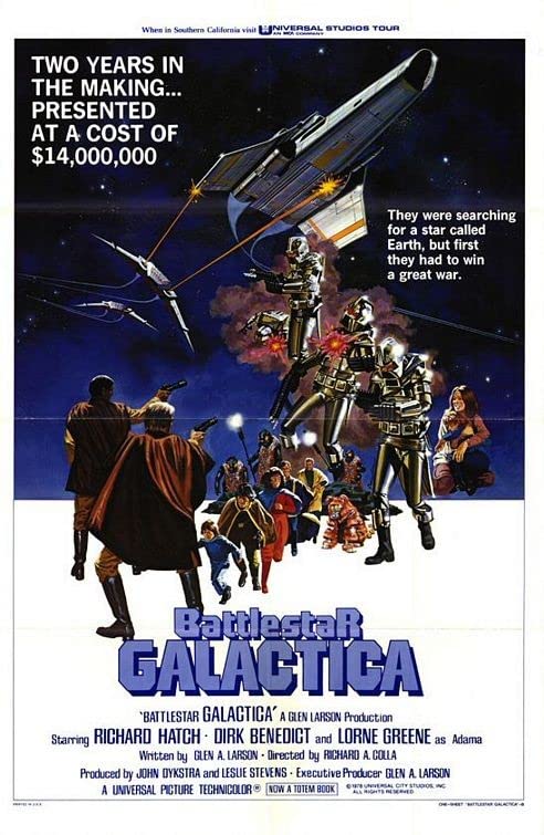 Dirk Benedict and Richard Hatch in Battaglie nella galassia (1978)
