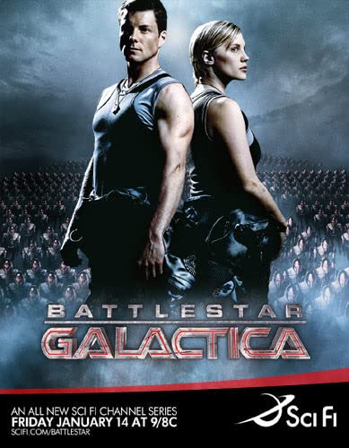 Jamie Bamber and Katee Sackhoff in Battlestar Galactica (2004)