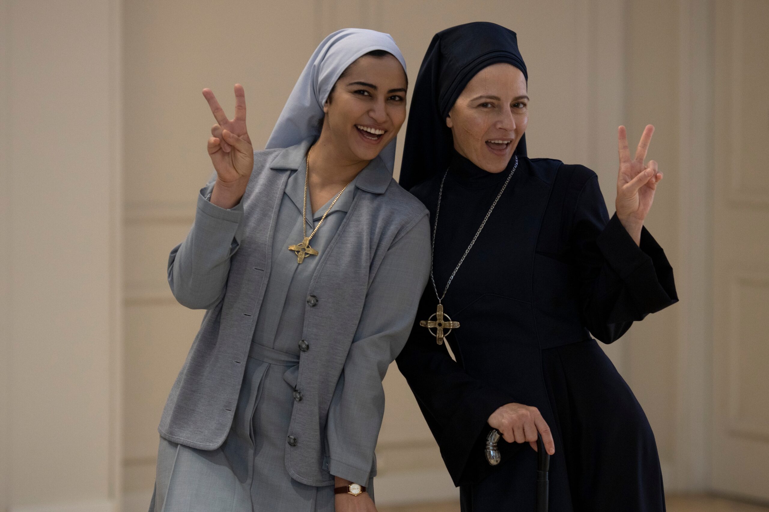 Warrior Nun. (L to R) Meena Rayann as Yasmine, Sylvia De Fanti as Mother Superion in episode 205 of Warrior Nun. Cr. Manolo Pavón/Netflix © 2022