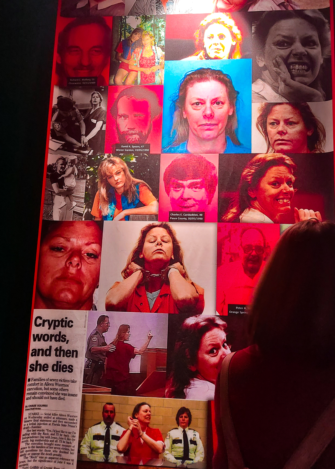 Aileen Wournos Espoziozione presso “Serial Killer Exhibition” Milano 2023