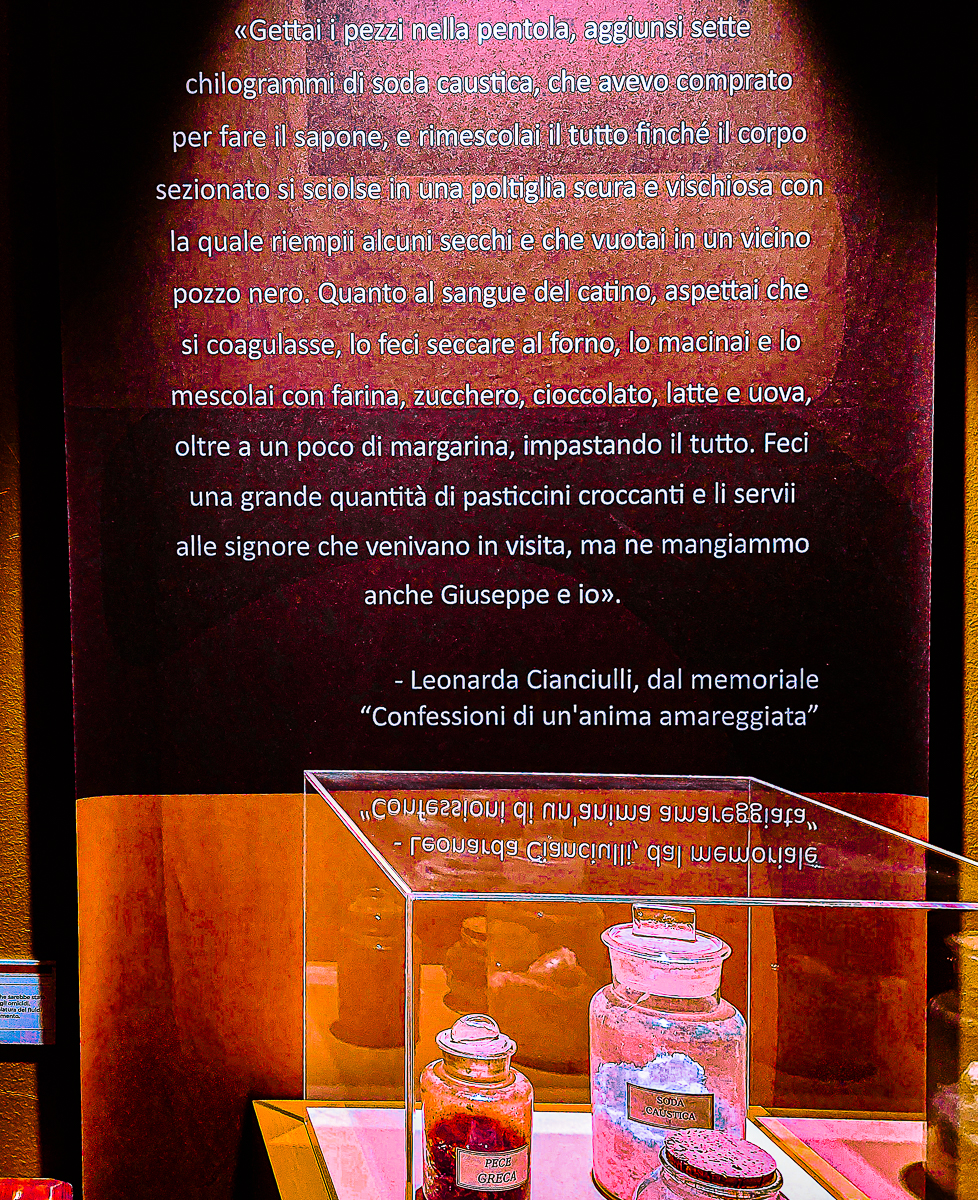 Leonarda Ciaciulli - Citazione - Esposizione presso “Serial Killer Exhibition” Milano 2023