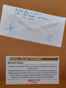 Lettera di Richard Trenton Chase in esposizione presso “Serial Killer Exhibition” Milano 2023