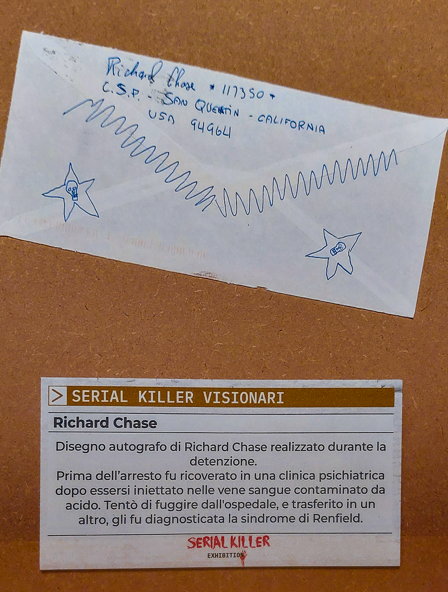 Lettera di Richard Chase in esposizione presso “Serial Killer Exhibition” Milano 2023