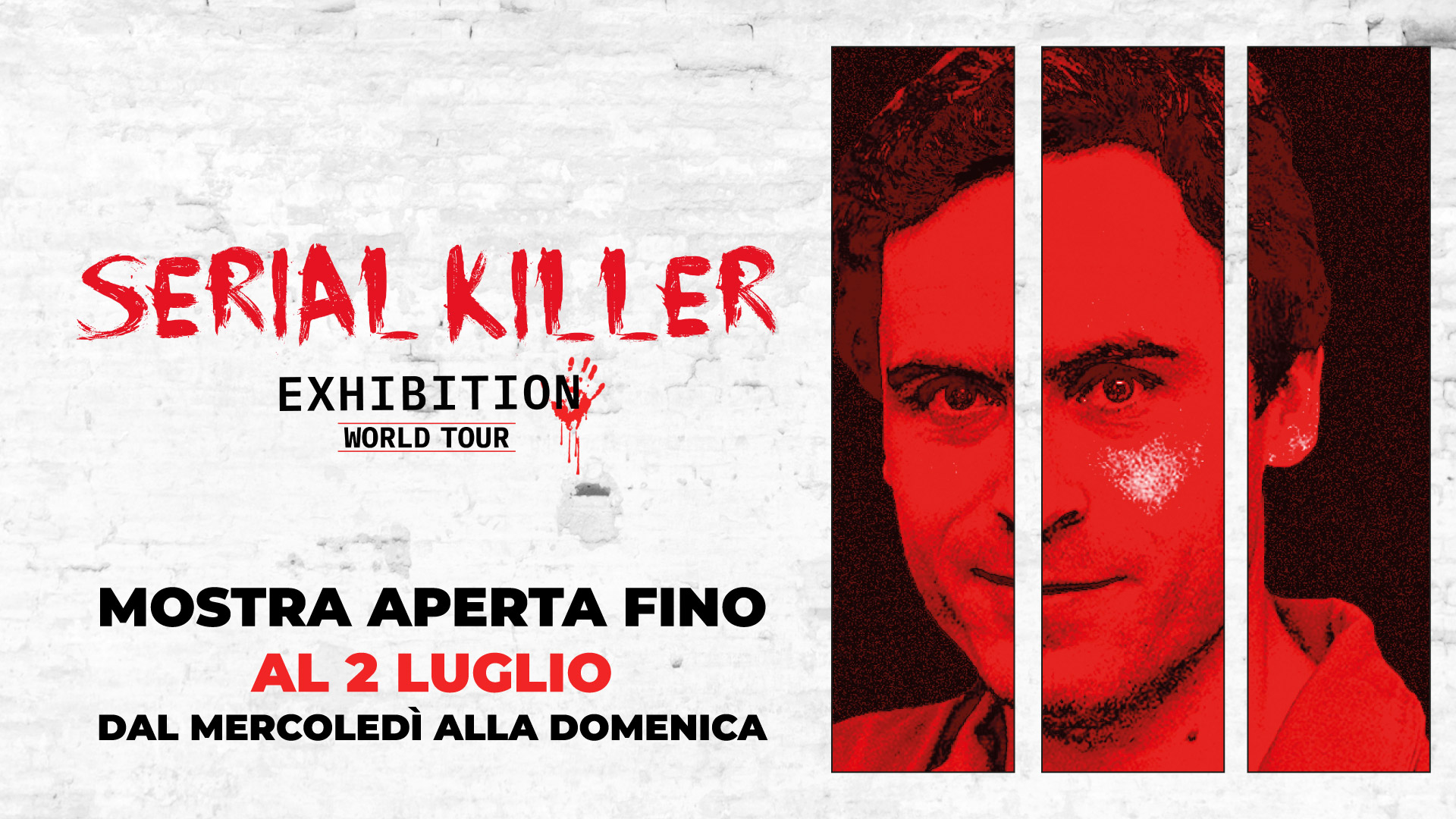 banner mostra “Serial Killer Exhibition” Milano 2023