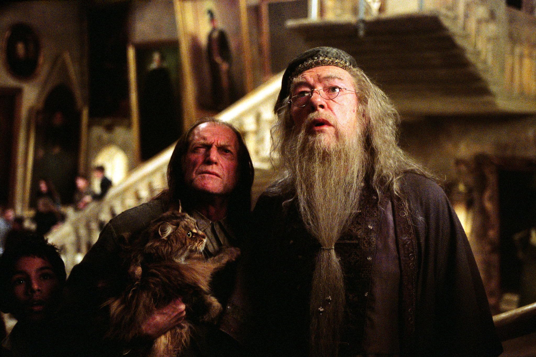Michael Gambon, David Bradley, and Rick Sahota in Harry Potter e il prigioniero di Azkaban (2004)