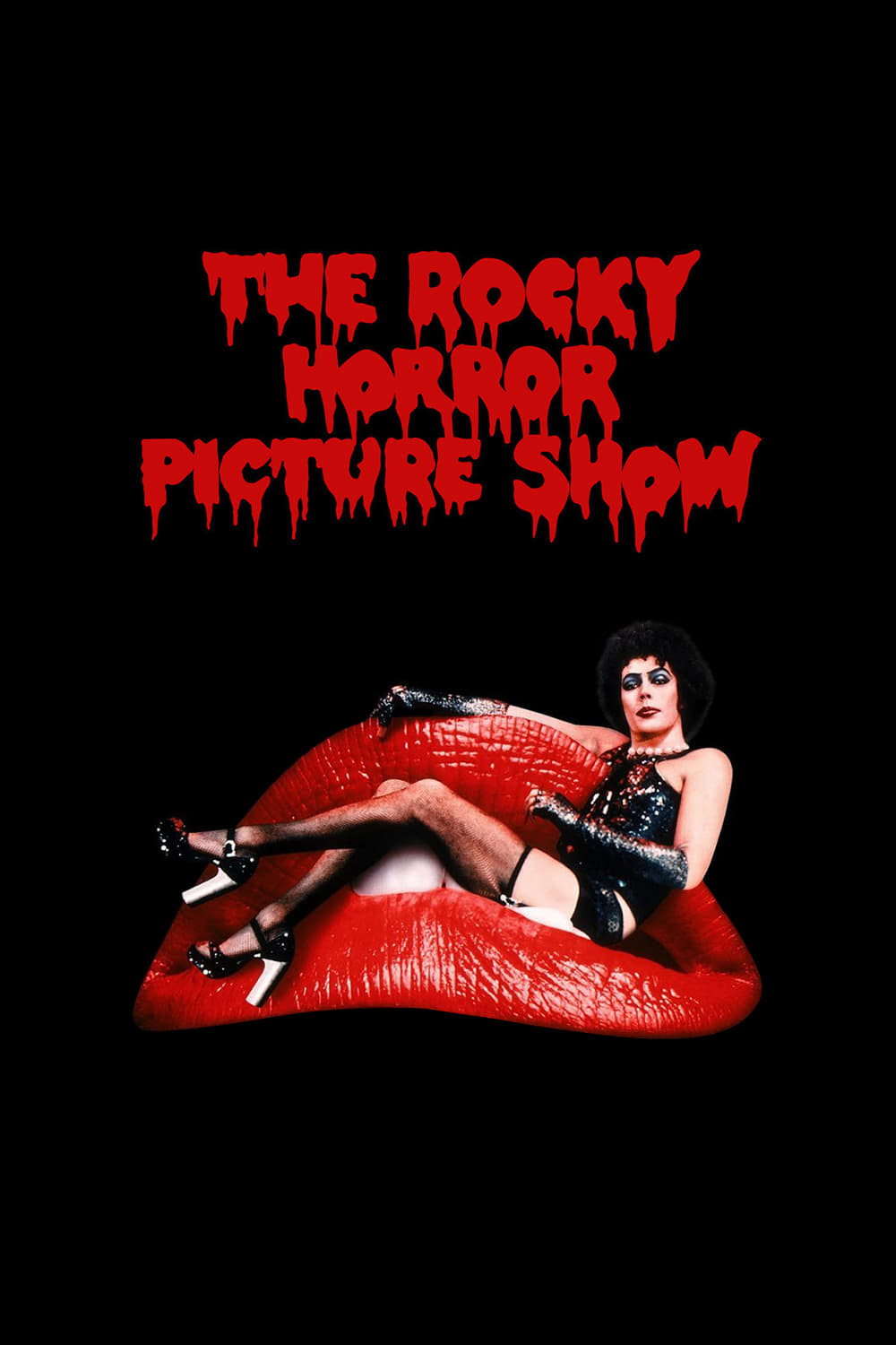 Susan Sarandon, Tim Curry, Barry Bostwick, Jonathan Adams, Nell Campbell, and Peter Hinwood in The Rocky Horror Picture Show (1975)